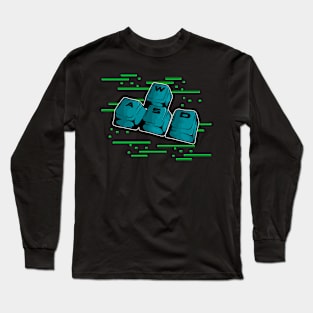 Vintage Video Games PC Gamer WASD Keyboard Computer Gaming Long Sleeve T-Shirt